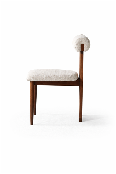 Camelia T Modeli Doğal Ahşap Döşemeli Ceviz Sandalye El İşçiliği Bohem İskandinav Tasarım