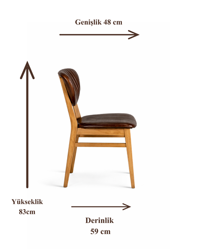 Cedro Doğal Ahşap Döşemeli Ceviz Sandalye El İşçiliği  Klasik Tarz