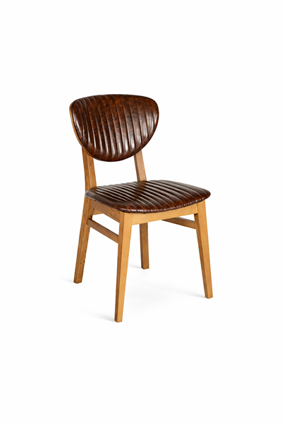 Cedro Doğal Ahşap Döşemeli Ceviz Sandalye El İşçiliği  Klasik Tarz