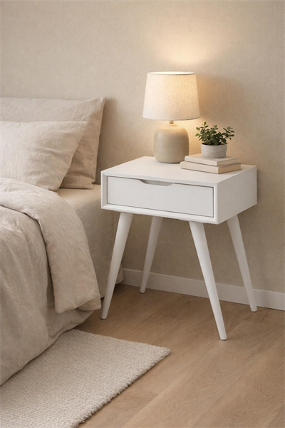 Çekmeceli Yüksek Ayaklı Komodin 50x65 cm – Modern Yatak Odası Komodini