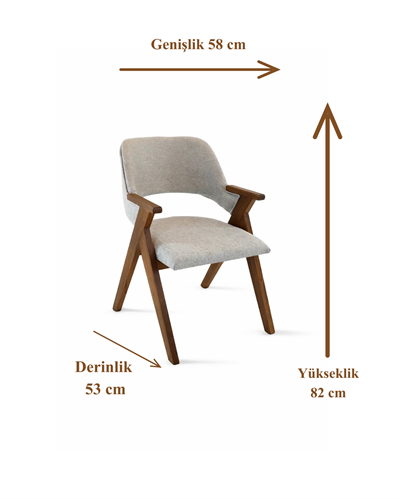Ciclamino Doğal Ahşap Döşemeli Ceviz Kolçaklı Sandalye El İşçiliği Bohem İskandinav Tasarım