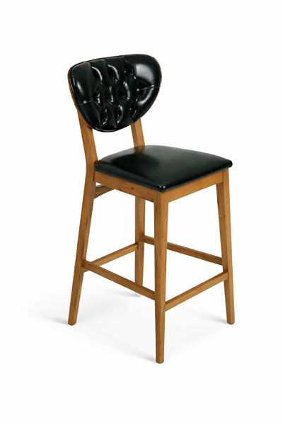 Dafne Doğal Ahşap  Döşemeli Ceviz Rustik Bar  Sandalye El İşçiliği Klasik Tarz