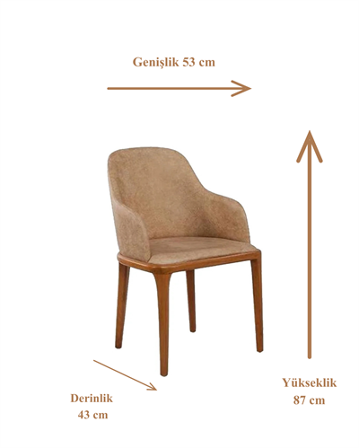 Dalia Doğal Ahşap Döşemeli Ceviz Kollu Sandalye El İşçiliği Bohem İskandinav Tasarım