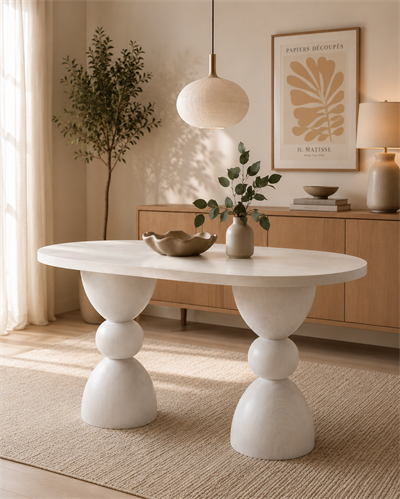 Damlera Oval Ahşap Yemek Masası