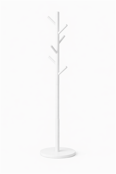 Dik Gövdeli Ahşap Askılık – Ağaç Formlu Modern Portmanto – 178 cm