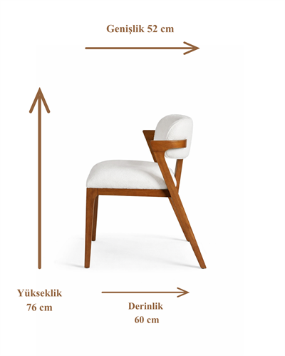 Edera Doğal Ahşap Döşemeli Ceviz Sandalye El İşçiliği Bohem İskandinav Tasarım