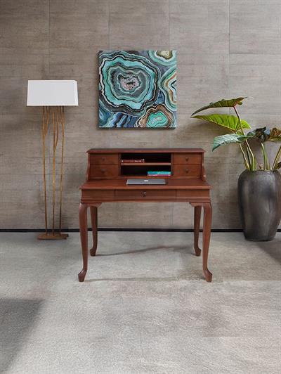 Regalo Doğal Ahşap Ceviz Renk Çekmeceli Eskitme Çalışma Masası 110x70 Cm - Modern & Şık Tasarım