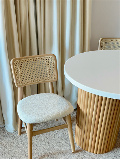 Fiona Beyaz Tabla Naturel Ayaklı Oval Ahşap Masa Takımı 170x90 Cm - 6 Naturel Renk Hazeranlı Sandalye Bohem & İskandinav Şık Tasarım