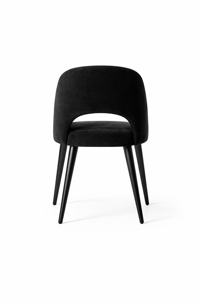 Fiorella Doğal Ahşap Döşemeli Siyah Sandalye El İşçiliği Modern Tasarım