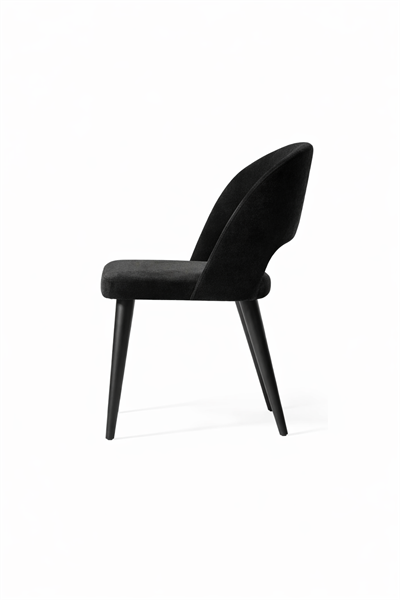 Fiorella Doğal Ahşap Döşemeli Siyah Sandalye El İşçiliği Modern Tasarım