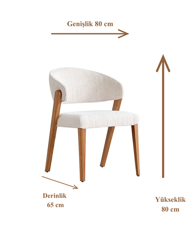 Fresia Doğal Ahşap Döşemeli Ceviz Sandalye El İşçiliği  Bohem İskandinav Tasarım