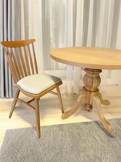 Gardenya Ahşap Naturel Yuvarlak Masa Takımı 120x120 Cm - 4 Naturel Sandalyeli İskandinav Şık Tasarım