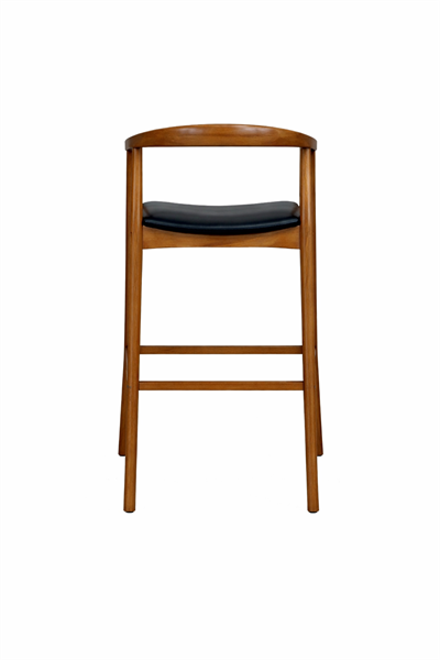 Girasole Doğal Ahşap Döşemeli Ceviz Kollu Bar Sandalye El İşçiliği Modern İskandinav Tasarım