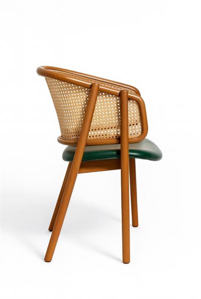 Hazeran Sırtlı Masif Kayın Sandalye | Minderli Ahşap Sandalye