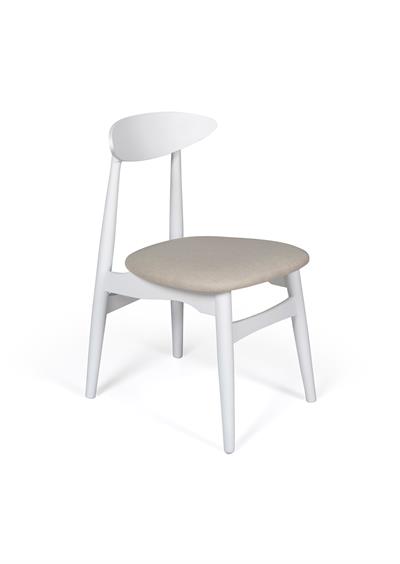 İnci Doğal Ahşap Beyaz Ayak Yuvarlak Masa Takımı 100x100 cm - 4 Doğal Ahşap Sandalye Modern Şık Tasarım