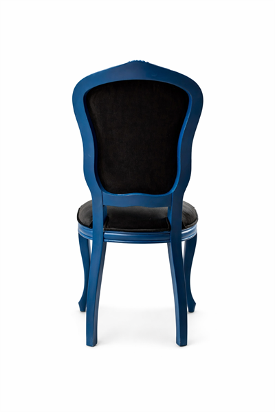 İndigo Doğal Kayın Ahşap Çivit Mavisi Renk Döşemeli Sandalye Detaylı İşçilik Modern Şık Tasarım