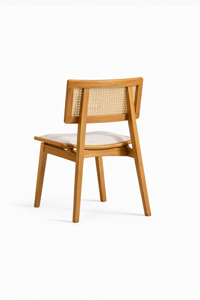 İskandinav Hazeran Ahşap Sandalye – Bohem Tasarım Doğal Ahşap Sandalye Modeli 2026