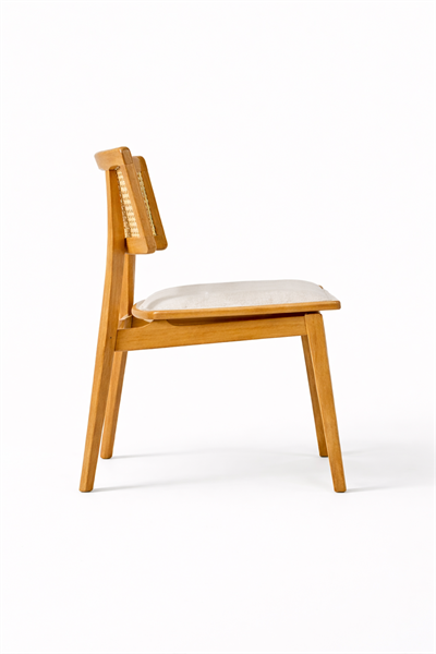 İskandinav Hazeran Ahşap Sandalye – Bohem Tasarım Doğal Ahşap Sandalye Modeli 2026