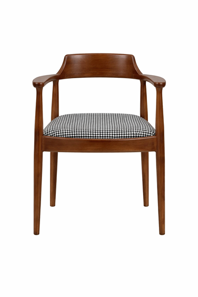 Kerben Natural Ahşap Ceviz Renk Kayın Sandalye Detaylı İşçilik Modern Şık Tasarım