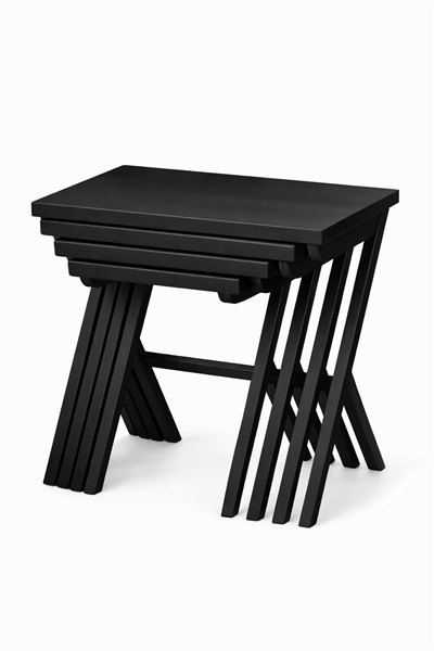 Kırlangıç Kayın Ayaklı Ahşap Zigon Sehpa Seti 