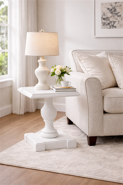 Klasik Kaideli Yan Sehpa 51x51x65 cm – Dekoratif Salon Sehpası