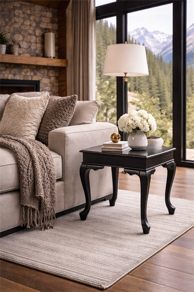 Klasik Kare Yan Sehpa 52x52x55 cm – Dekoratif Salon Sehpası