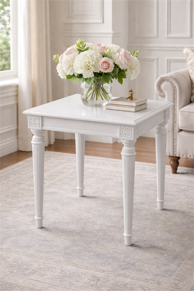 Klasik Kare Yan Sehpa 55x55x56 cm – Dekoratif Salon Sehpası