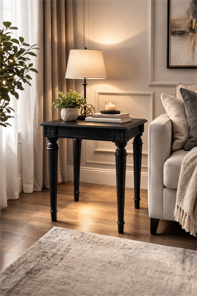 Klasik Kare Yan Sehpa 55x55x56 cm – Dekoratif Salon Sehpası