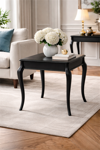 Klasik Kare Yan Sehpa 56x56x57 cm – Dekoratif Salon Sehpası