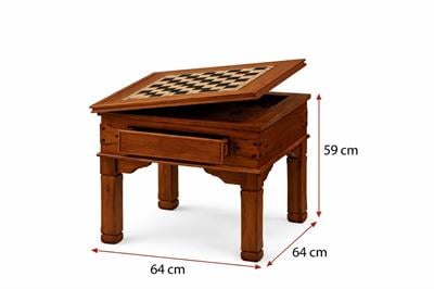 Küçük Tavla Sehpa | 64×64 cm | 59 cm | Ahşap Tavla Sehpası