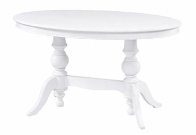 Lake Beyaz Klasik Yemek Masası 140×90 cm – Masif Ayaklı Ahşap Masa