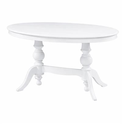 Lake Beyaz Klasik Yemek Masası 140×90 cm – Masif Ayaklı Ahşap Masa