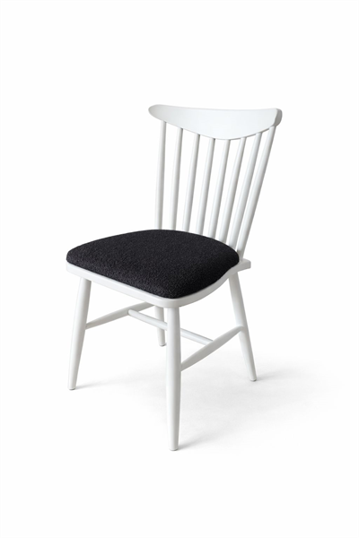 Lale Doğal Ahşap Döşemeli Beyaz Sandalye El İşçiliği Modern Şık Tasarım 