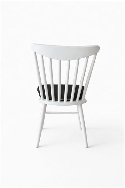 Lale Doğal Ahşap Döşemeli Beyaz Sandalye El İşçiliği Modern Şık Tasarım 