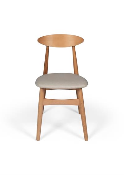 Lara Doğal Ahşap Yuvarlak Masa Takımı 100x100 cm - 4 Doğal Ahşap Sandalye Modern Şık Tasarım