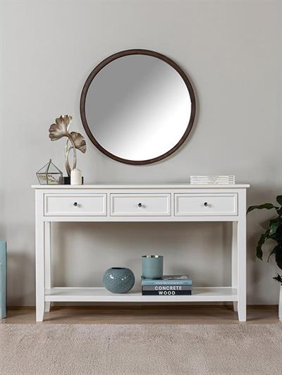 Lepis Doğal Ahşap Beyaz Renk Kayın Dresuar 130x36 Cm - Modern & Şık Tasarım