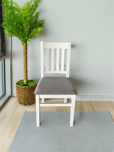 Lidya Beyaz Renk Dikdörtgen Ahşap Masa Takımı - 4 Adet Sandalye Bohem & İskandinav Şık Tasarım