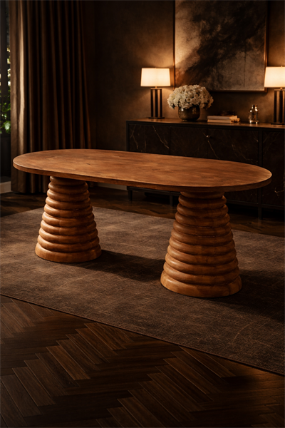 Liora Oval Ahşap Yemek Masası
