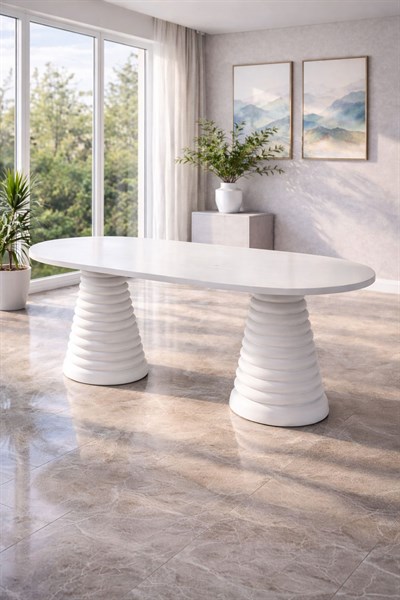 Liora Oval Ahşap Yemek Masası