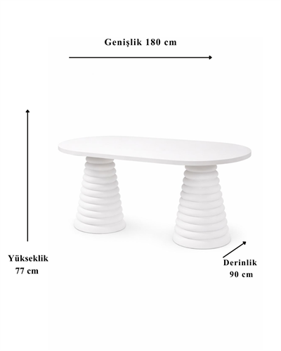 Liora Oval Ahşap Yemek Masası