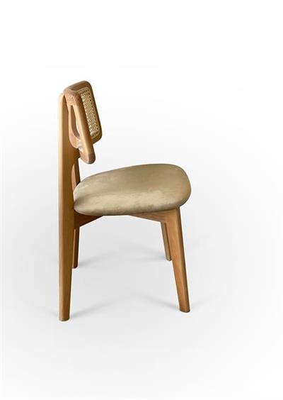 Lizbon Doğal Ahşap Oval Masa Takımı 170x90 cm - 4 Doğal Ahşap Naturel Hazeranlı Sandalye Modern Şık Tasarım