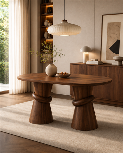 Loravis Oval Ahşap Yemek Masası