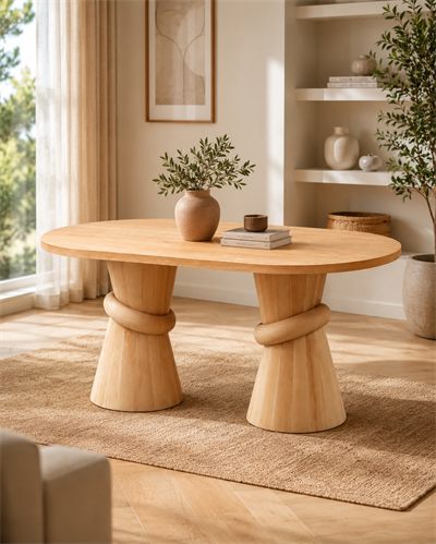Loravis Oval Ahşap Yemek Masası