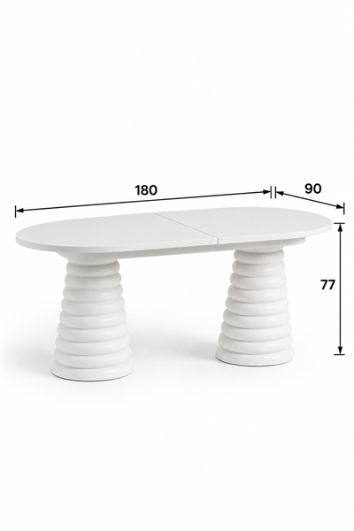 LUNA RING 180 – Oval Class Konik Ayak Açılır Yemek Masası
