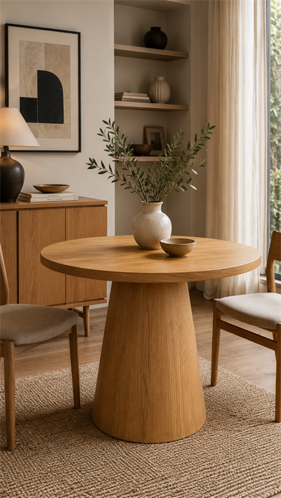 Lunera 100×100 Masif Ahşap Yuvarlak Yemek Masası