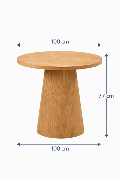 Lunera 100×100 Masif Ahşap Yuvarlak Yemek Masası