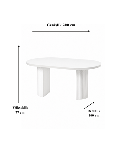 Lunova Yarım Ay Ahşap Yemek Masası
