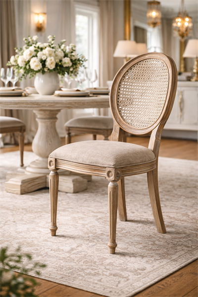 Luz Doğal Ahşap Kayın Krem Renk Hazeranlı Eskitme Sandalye Detaylı İşçilik Modern Şık Tasarım