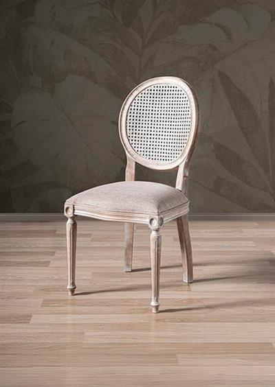 Luz Doğal Ahşap Masif Yuvarlak Masa Takımı 120x120 cm - 4 Doğal Ahşap Hazeranlı Sandalye Modern Şık Tasarım