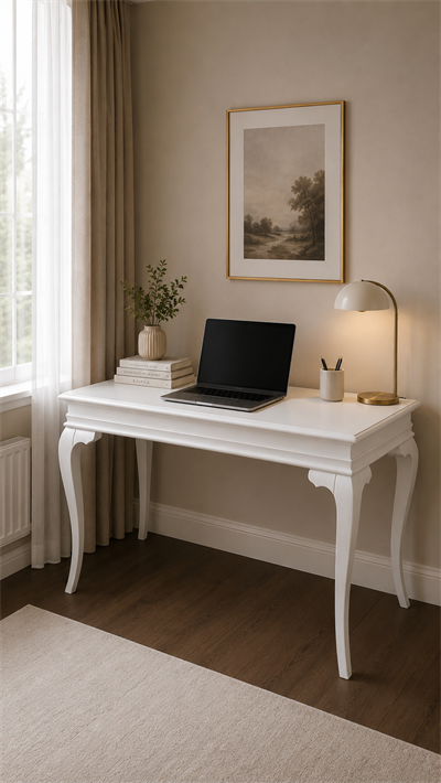 Madera Doğal Ahşap Beyaz Renk Rustik Çalışma Masası 170x80 Cm - Modern & Şık Tasarım